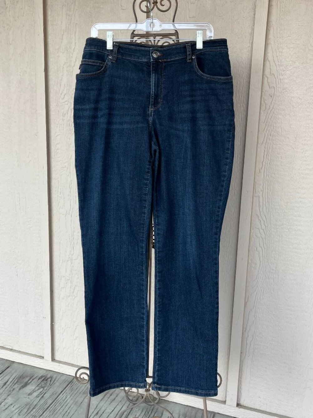 Lee Jeans Womens Relaxed Fit Straight Leg Dark Wash Indigo Zip Fly Denim 14M